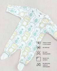 Set Primer Dia Estampado Osos Verde Detalles