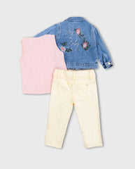 Conjunto 3 Piezas Chaqueta Flores