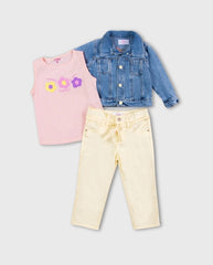 Conjunto 3 Piezas Chaqueta Flores