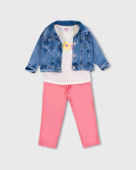 Conjunto 3 Piezas Chaqueta Flores