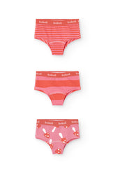 Set 3 Pantys Rosa Rojo Boboli Niña