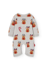 Pelele gris tricot navideño con renos