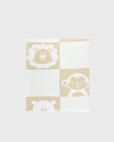 Manta Hilo Estampado Animales Beige