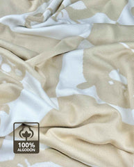 Manta Hilo Estampado Animales Beige Algodón