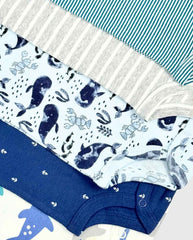 Set 5 Bodys Estampado Esqueleto Animales del Mar Detalles