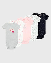 Set 5 Bodys Estampado Love Rosa