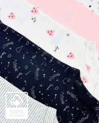 Set 5 Bodys Estampado Love Rosa Algodón