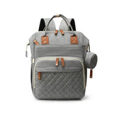 Pañalera Morral Detalle Broche Con Monedero Colores Gris