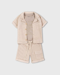 Conjunto 3 Piezas Bermuda Drill Beige