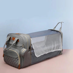 Pañalera Morral Lujo Detalle Cremallera Blanca Cambiador