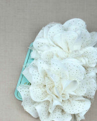 Set 2 Pinzas Maxi Puntos Dorados Blanco White