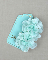 Set 2 Pinzas Puntos Dorado Azul