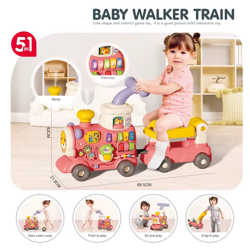 Andadera Multifuncional Tren Baby Rosa