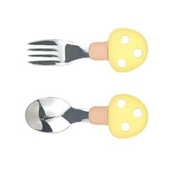 Set de Cubiertos Metalizado Hongo Amarillo