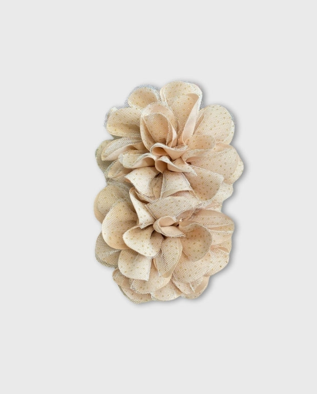 Set 2 Pinzas Maxi Flores Beige