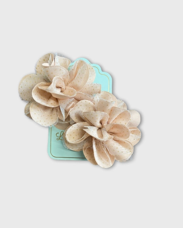 Set 2 Pinzas Flores Beige