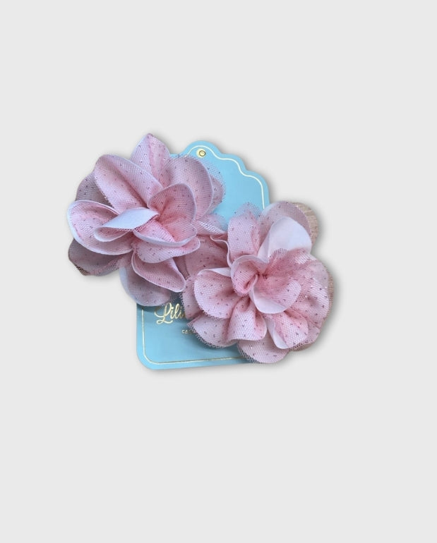 Set 2 Pinzas Flores Rosa