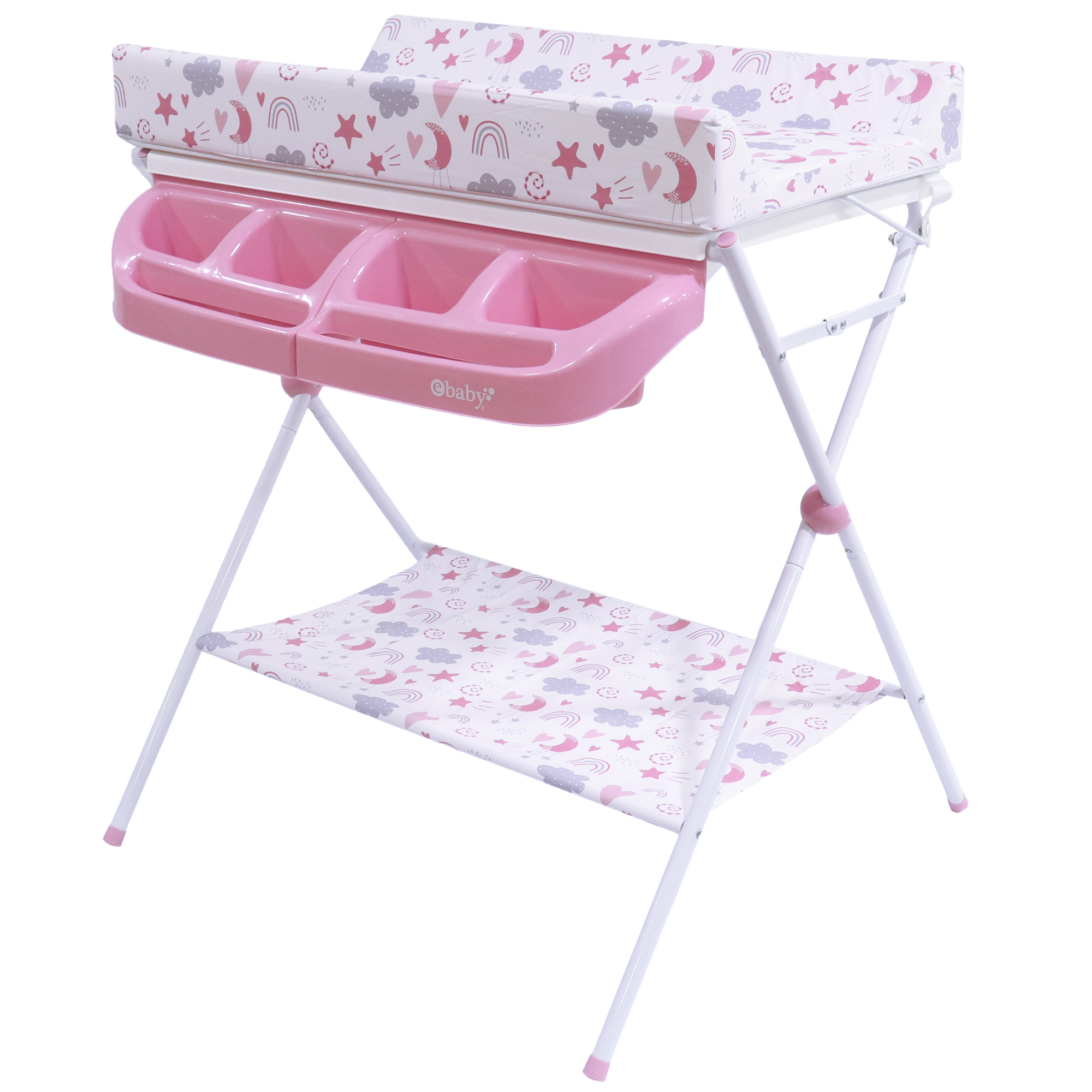 Bañera Cambiador Arcoiris Maxi Rosa Ebaby