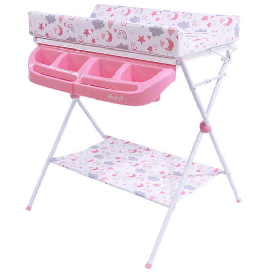 Bañera Cambiador Arcoiris Maxi Rosa Ebaby