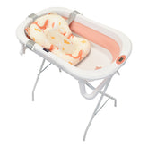 Bañera Plegable Stand Con malla y Soporte Rosa Happy Baby