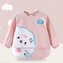 Babero Manga Larga Estampado En Tela ROSA