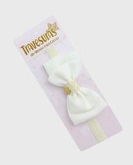 Balaca Cintillo Moño Doble Beige