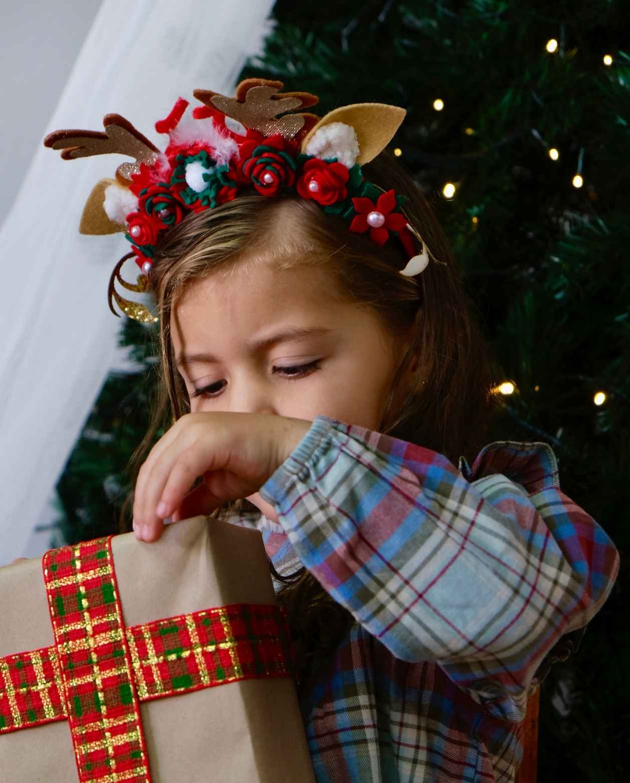Balaca Detalle Plumas Reno Navidad