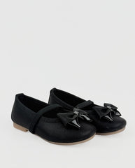 Baleta Mate Moño Brillos Negro