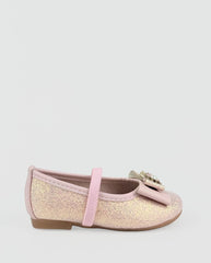 Baleta Moño Brillos Rosa Niñas