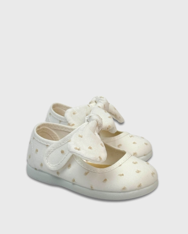 Baletas Merceditas Puntos Blanco Tokolate