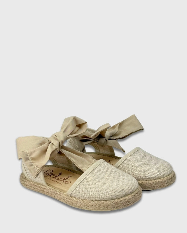 Baletas en Lona Lino Brillos Tokolate