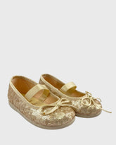 Baletas Doradas Con Lentejuelas Tokolate par