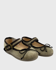 Baletas Mercedez Con Hebilla Beige Tokolate par