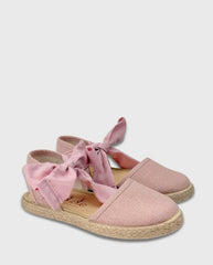 Baletas en Lona Lazo Rosa Tokolate