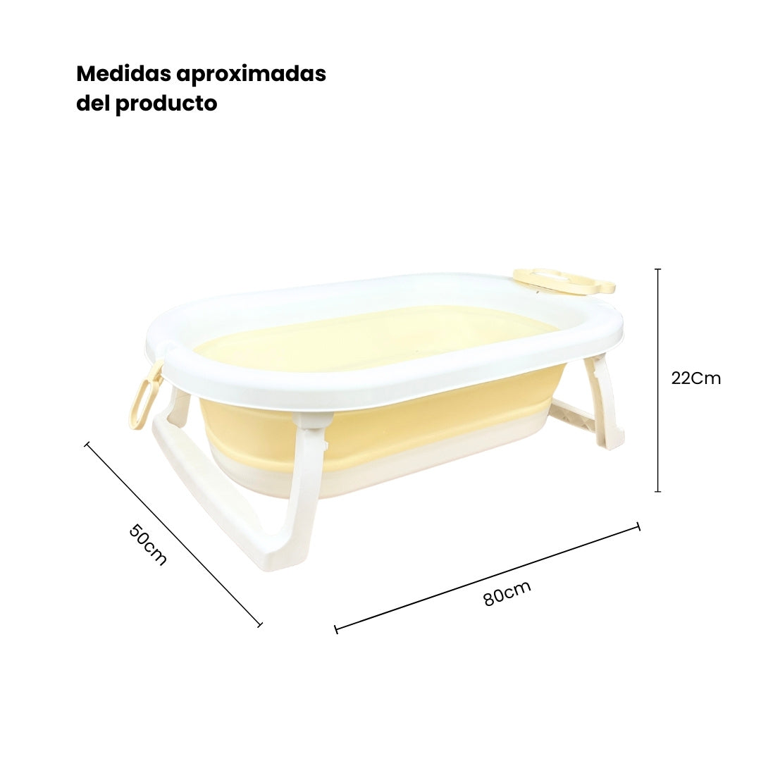 Bañera Plegable Con Termómetro Oso Beige  Medidas
