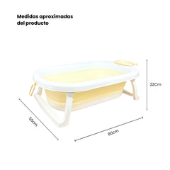 Bañera Plegable Con Termómetro Oso Beige  Medidas