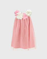 Bata Velo Con Flores En Color Palo De Rosa