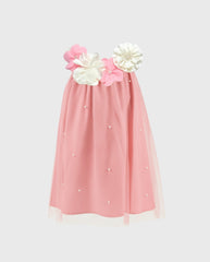 Bata Velo Con Flores En Color Palo De Rosa