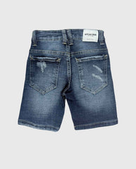 Bermuda Desgaste Denim Medio Azul