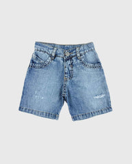 Bermuda Denim Desgaste Indigo