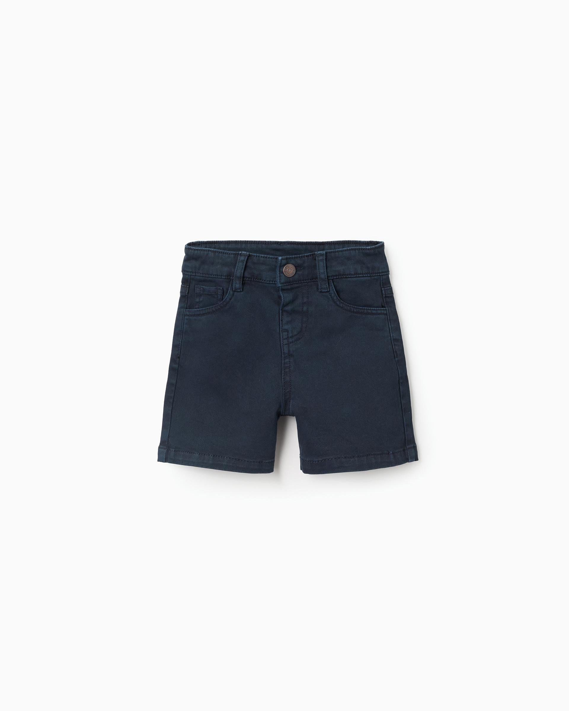 Bermuda Dril Clásico Azul Oscuro Zippy