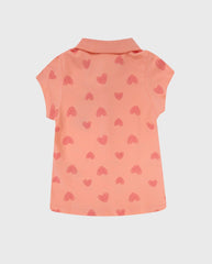 Blusa Cuello Estampado Corazones Niñas