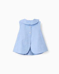 Blusa Detalle Cuello Bordado Azul Zippy diseño