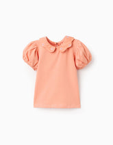 Blusa Detalle Cuello Bordado Naranja Zippy