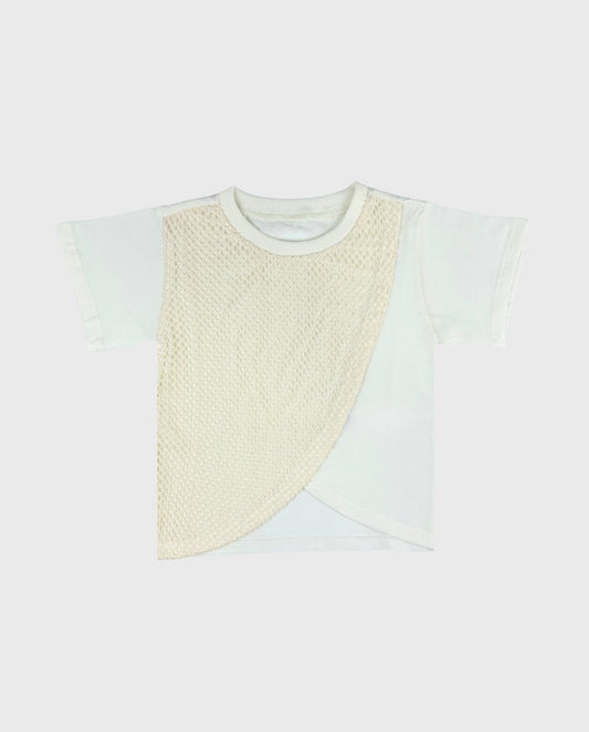 Blusa Detalle Tejido Pecho Marfil