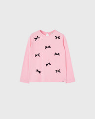 Blusa Manga Larga Moños Rosa Boboli