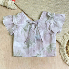 Blusa Para Niña Bolero rosa detalle