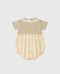 Body Combinado Tricot Bolero Bordado Beige diseño