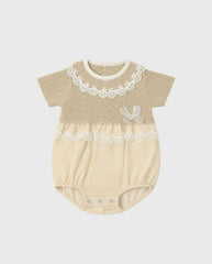 Body Combinado Tricot Bolero Bordado Beige
