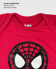 Body Estampado Spiderman Rojo Detalle